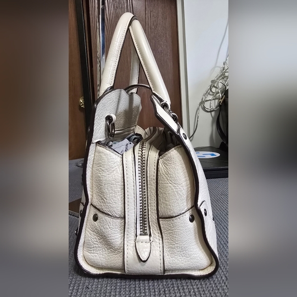 Coach White Studded Leather Satchel - Picture 7 of 17